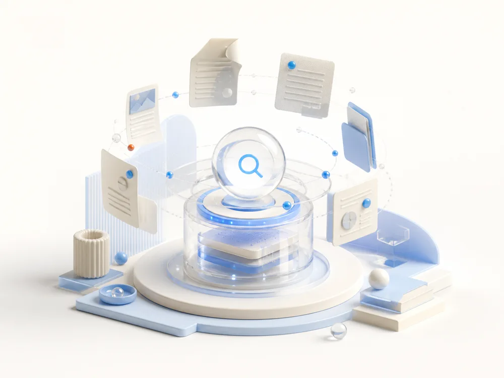 Company knowledge arranged around a focused search and citation system